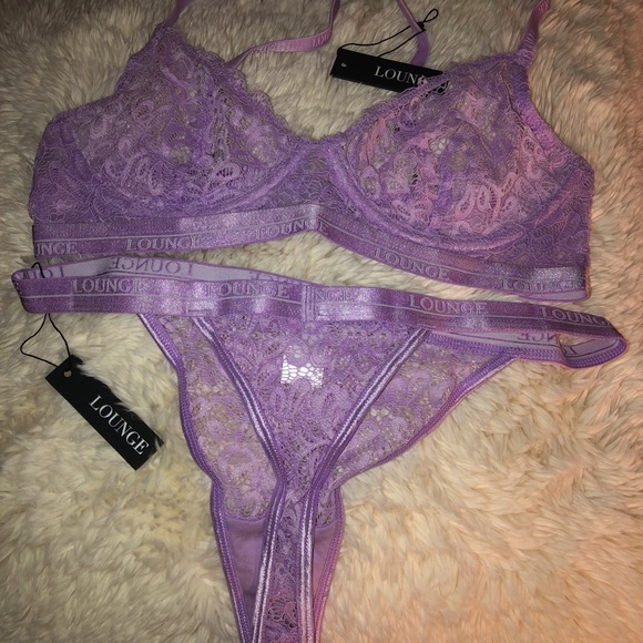 Lilac balcony bra & thong Clearance